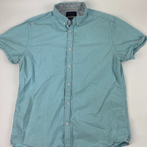 Denim & Flower Button Down Shirt Mens Medium Blue Slim Fit - Picture 1 of 10